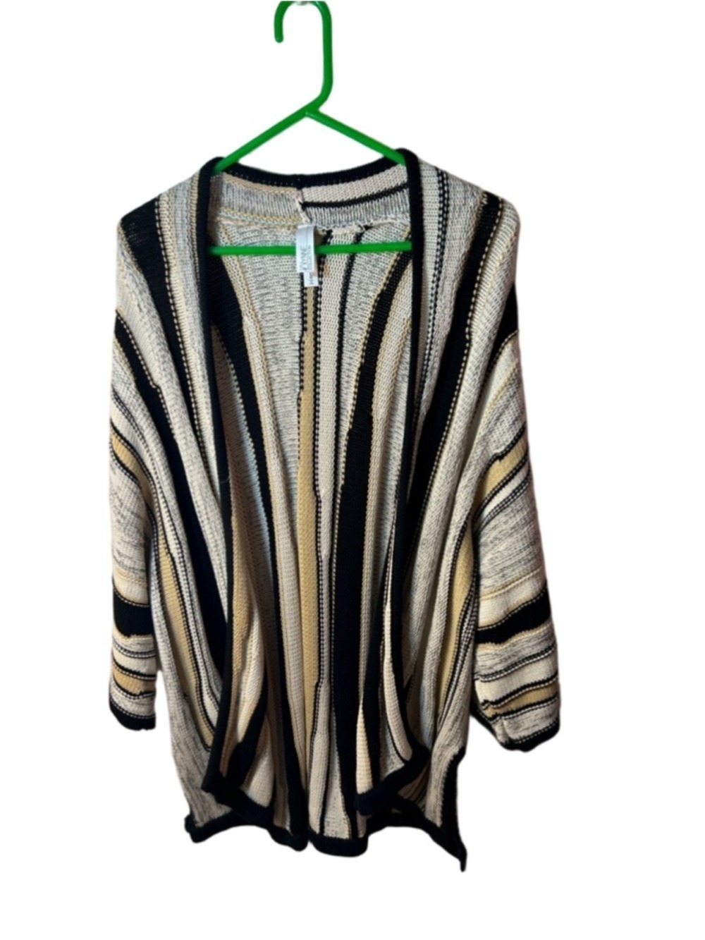 Wynne collection Marla Wynne Open-Front Striped Women's Cardigan Sweater Large - Picture 2 of 7